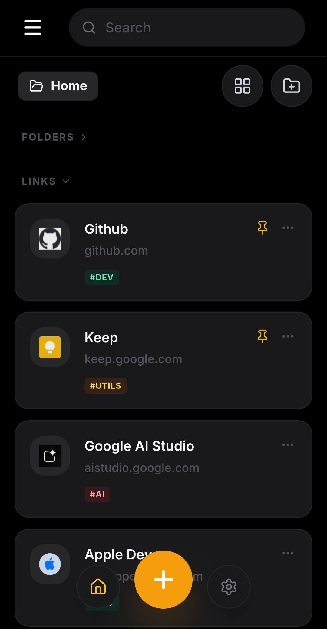 LinkMemo mobile view